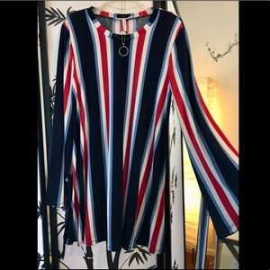NWT BCBG red, white, and blue July 4th tent dress!